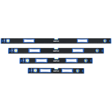 Set livella professionale in alluminio 4 pezzi 3 fiale 60 + 80 + 120 + 200 cm righello