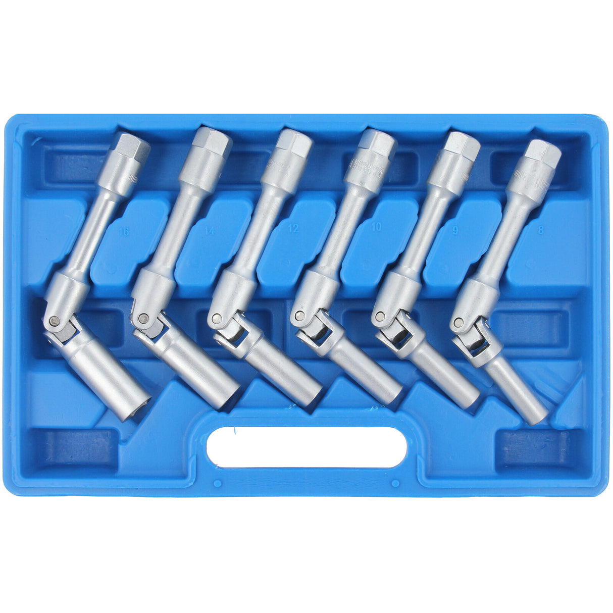 Zestaw kluczy nasadowych do świec żarowych z przegubem 8-16 mm 6 sztuk