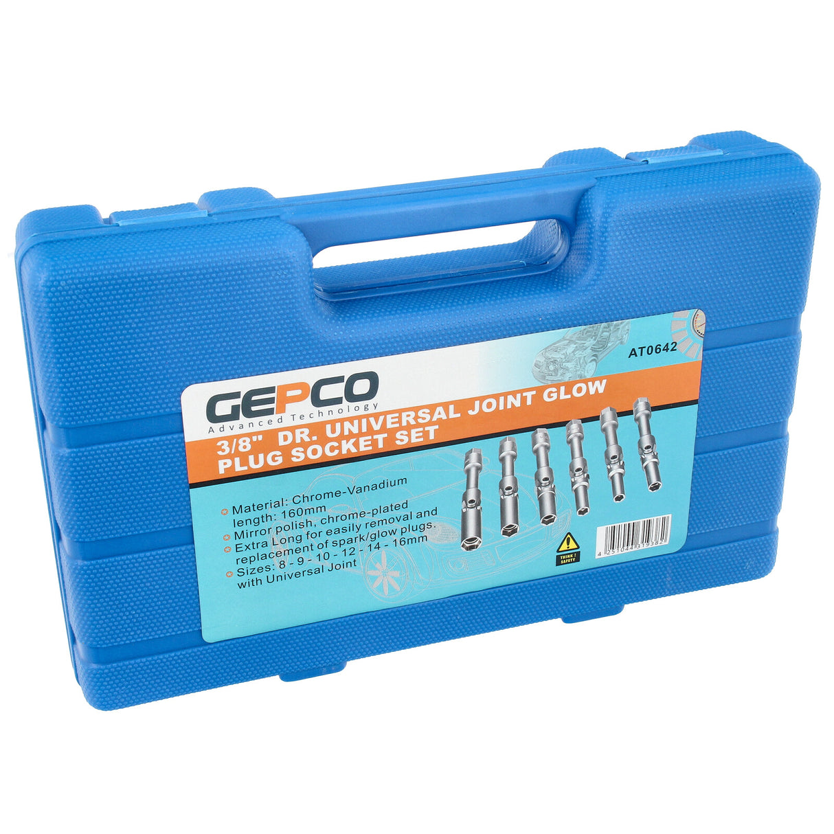 Zestaw kluczy nasadowych do świec żarowych z przegubem 8-16 mm 6 sztuk