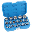 Set di chiavi a bussola da 21 pezzi, bussole multi-dente esterne, bussola da 8-36, dado a 12 taglienti, 1/2 pollice