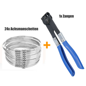 24 pezzi fascette per manicotti d'asse 60-124mm, larghezza 7mm con pinza
