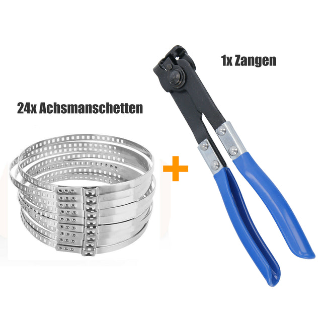24 pezzi fascette per manicotti d'asse 60-124mm, larghezza 7mm con pinza