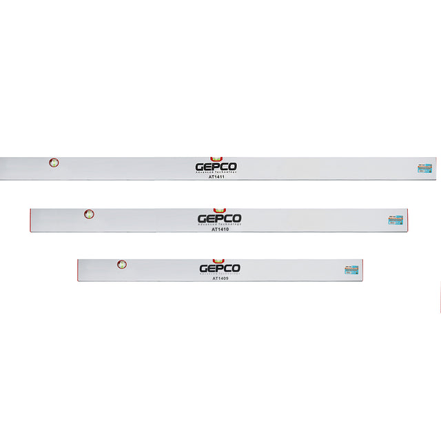 GEPCO Riga da Muratore 3pz Set Set 120-150-180 cm Alu - 2 Livelle a Bolla
