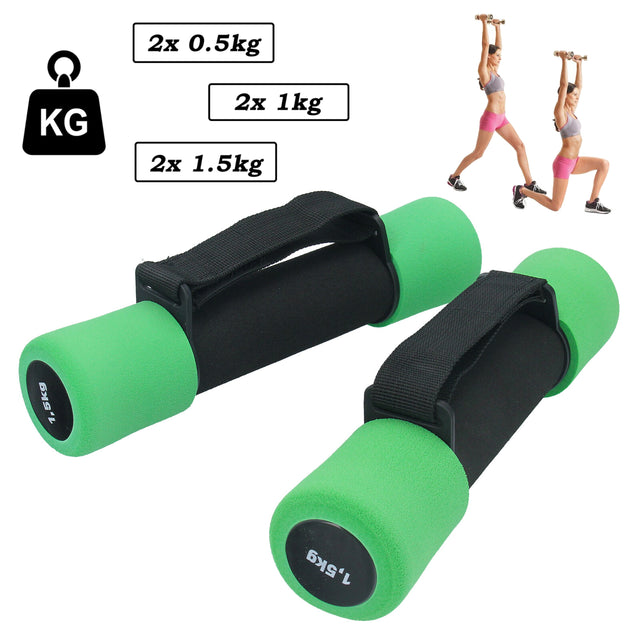Set di manubri corti GEPCO con pesi aggiuntivi per home workout e aerobica 0,5-1,5kg
